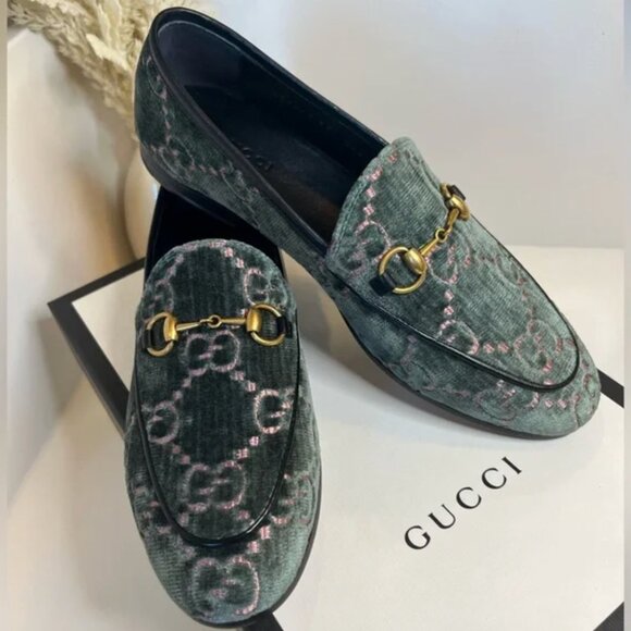 Gucci Shoes - 🎀Gucci Jordan GG Green Velvet Loafers/ Unused